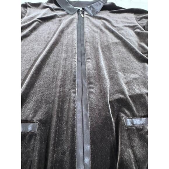 "Chicos" Vintage, Zip Up, Velvet Cardigan, SZ 3 (XL 16), Y2K, 90's, Work, Goth - Picture 6 of 10